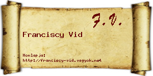 Franciscy Vid névjegykártya